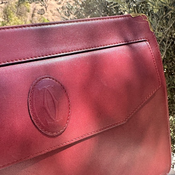 Cartier Burgundy Leather Clutch Vintage - Picture 7 of 8